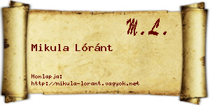 Mikula Lóránt névjegykártya